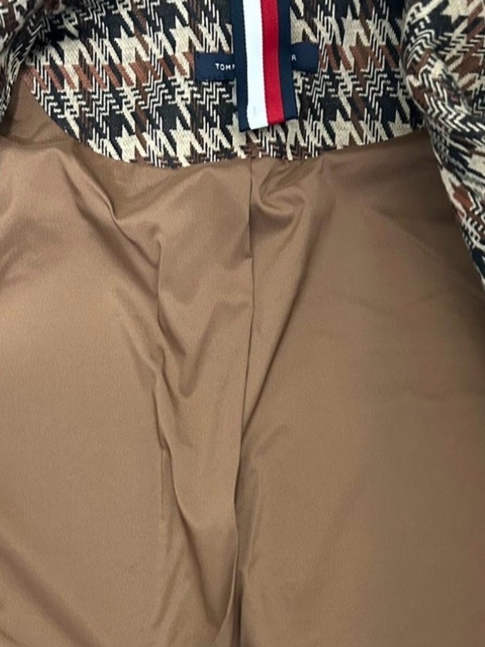 Tommy Hilfiger Plaid Houndstooth Blazer w Faux Leather Pocket Trim Size:6 NWOT - Picture 16 of 16